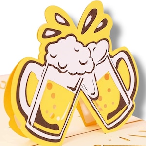 Tarjeta emergente CHEERS for BEERS - Brew-tiful Bliss - Tarjeta de cerveza artesanal - Felicitaciones - Día del Padre - Hop Heaven - Bubbly Brews - Hoppy Ending