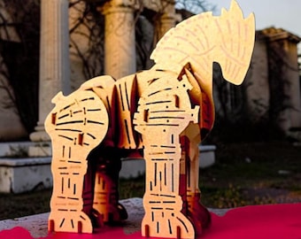 Trojan Horse Pop Up Card, 3D Greek Mythology