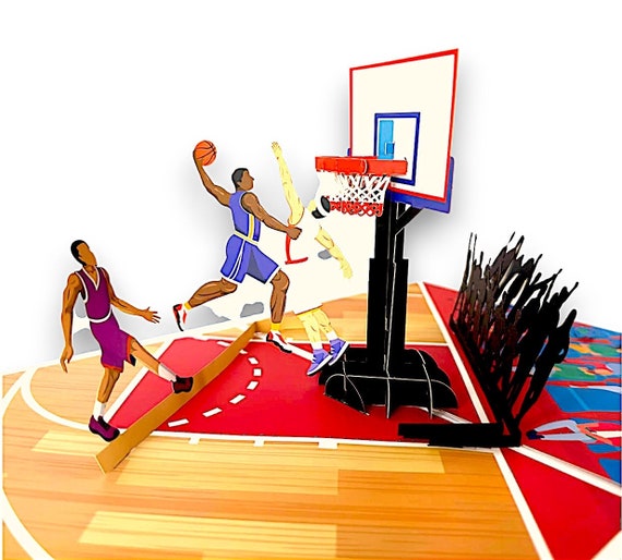 Slam Dunk Basketball Pop Up Card: Sports Birthday Card