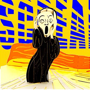 THE SCREAM Pop Up Card - Tarjeta de arte famosa - Tarjeta de arte 3D - Tarjeta Munch the Scream 1893 - The Scream Edvard Munch - Tarjeta de aniversario 3D - Scream