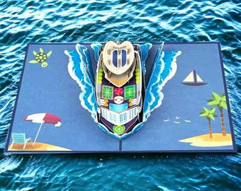 Cruise Ship Pop-Up Card: 3D Ocean Liner Vacation Gift