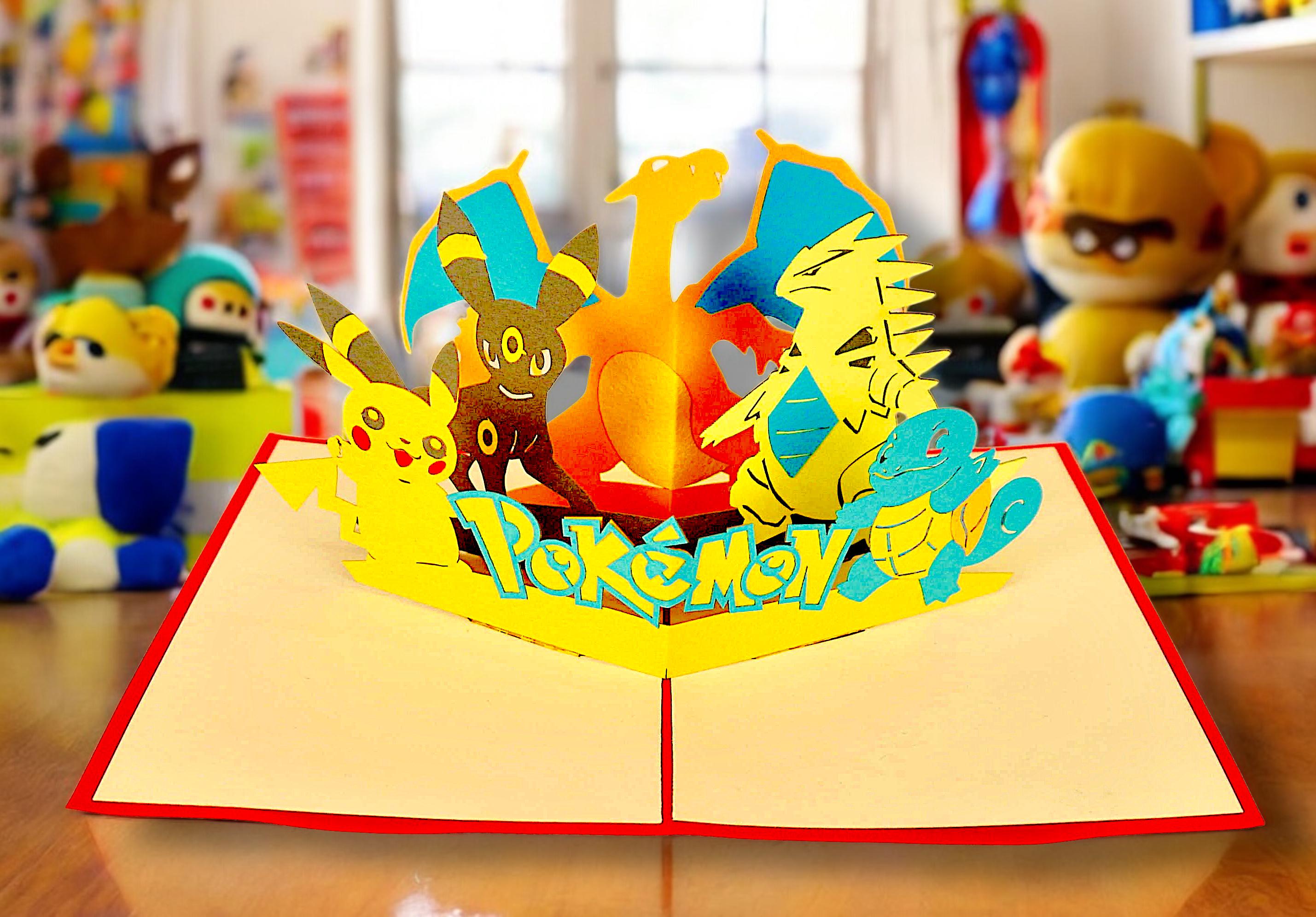 ポケモン ポップアップカード - 3D ヒトカゲ - ゼニガメ バースデー