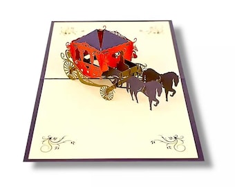 Romantic Horse & Carriage Wedding Card – Fairytale Romance in 3D