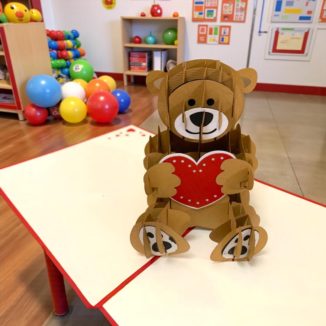 Love Bear Pop up Card - Teddy Bear Valentine, Hugs - Etsy