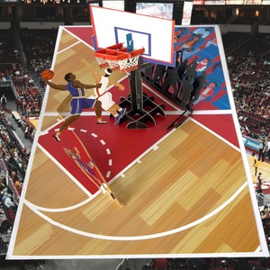 Basketball pop up card.
