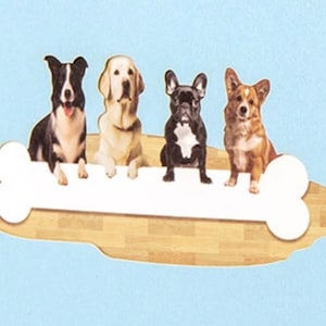 HUNDE ZU HAUSE Pop Up Karte - Labrador Retriever - Frenchie - Corgis - Border Collie - 3D Hunde auf Couch - Hundegeburtstagskarte - Hunderassen Karte