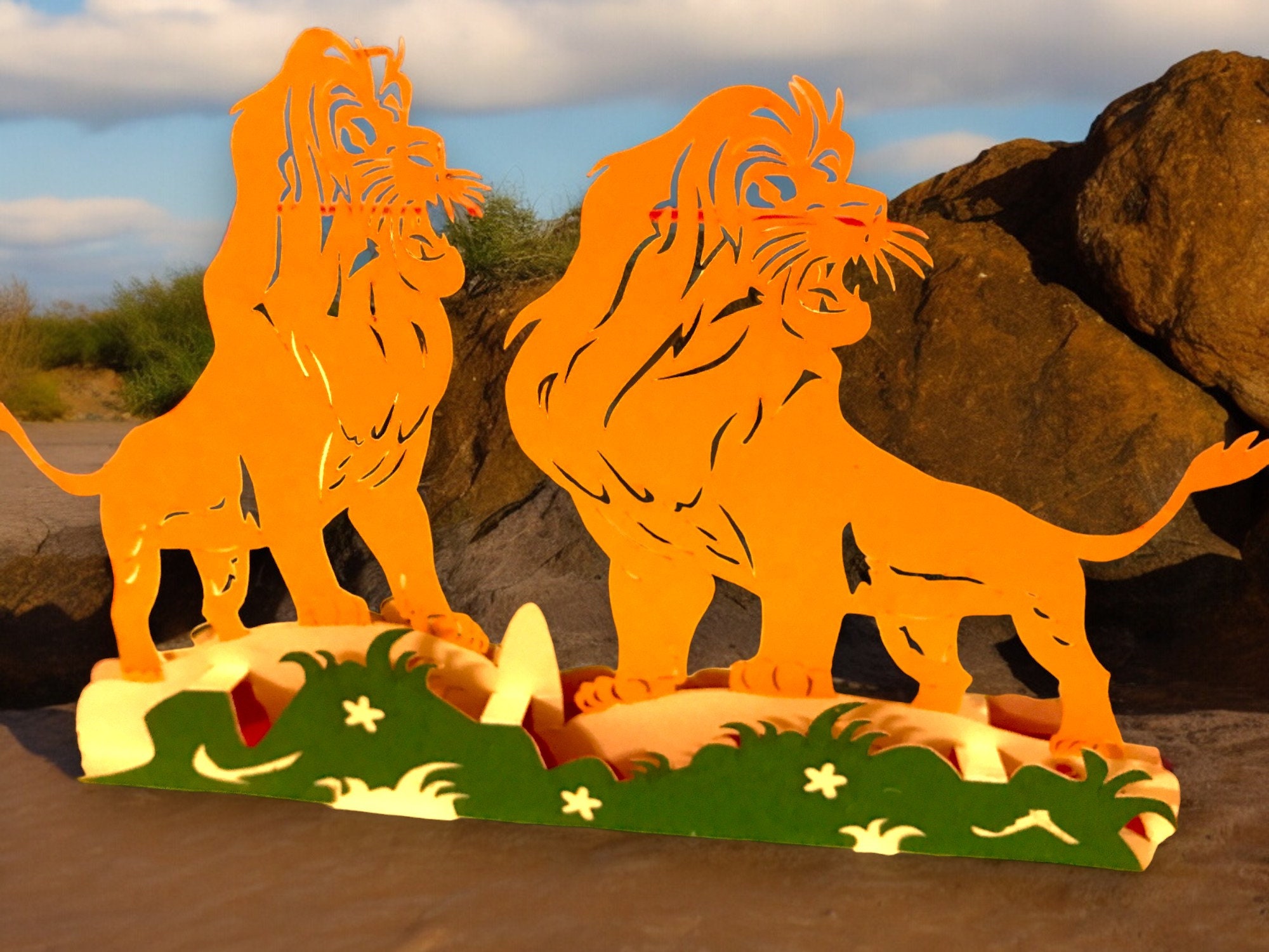 Biglietto Pop-up 3D Leone Pop Card Express - Compleanno Natura Animali, Con Busta, 120x170mm - 4