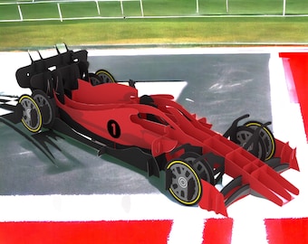 3D Formula One Pop Up Card: Miami F1 Grand Prix Handmade Racing Card