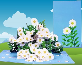 Happy Daisies Pop Up Card: 3D Wildflower Greeting