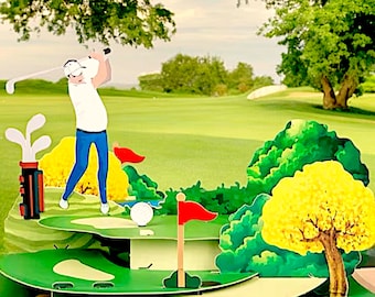Golf Pop Up Card: 3D Golfer Birthday Card