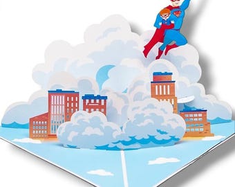 Super Dad Pop Up Card – 3D Superhero Father’s Day Gift