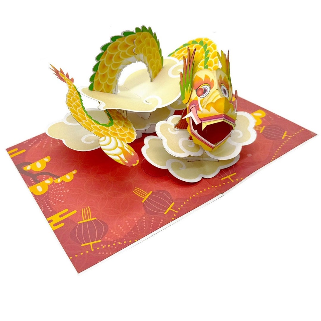 Fire Dragon Pop up Card: Chinese Zodiac Good Luck Gift - Etsy