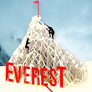 Pop-upkaart CLIMBING EVEREST - 3D-kaart bergbeklimmer - bergbeklimmer - spanningzoekerkaart - boulderkaart - afstudeerkaart - promotie