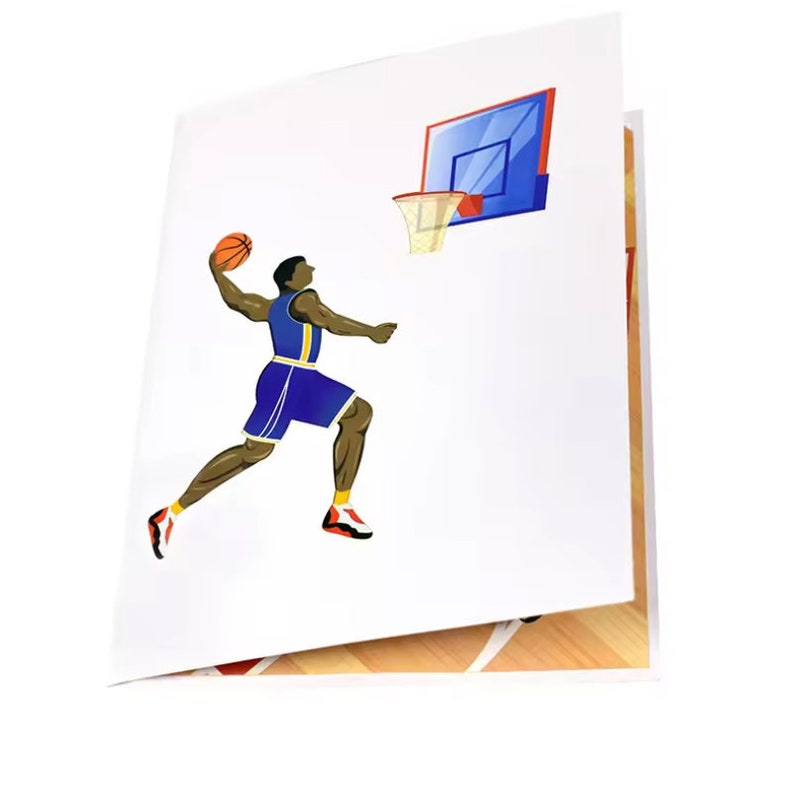 Cover of basketball pop up card.