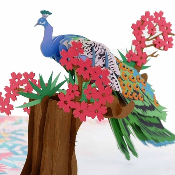 Peacock Pop up Card - Etsy