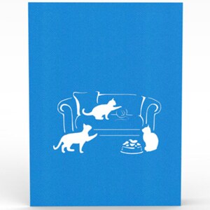 cover for Cat Trouble pop up card, cat life.