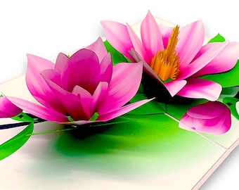 Handmade Pink Magnolia Pop Up Card: Friendship Card