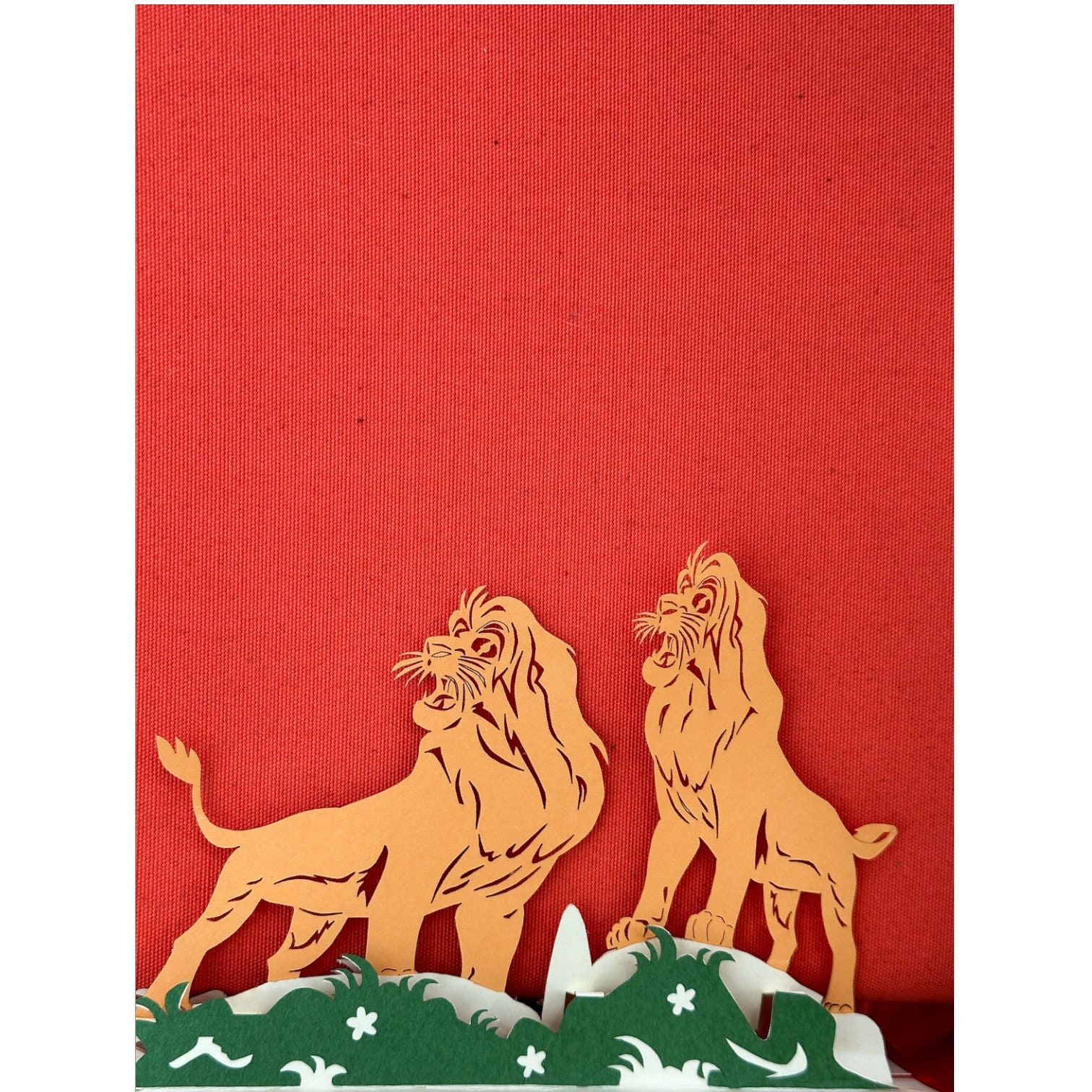 Biglietto d'auguri pop-up 3D con leone: compleanno del re del safari nella giungla