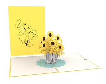 Sunflowers - Hand Assembled Flower Pop Up Card