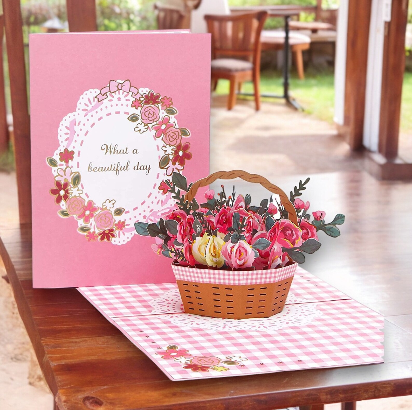 Basket of Roses Pop up Card: 3D Floral Greeting Card - Etsy