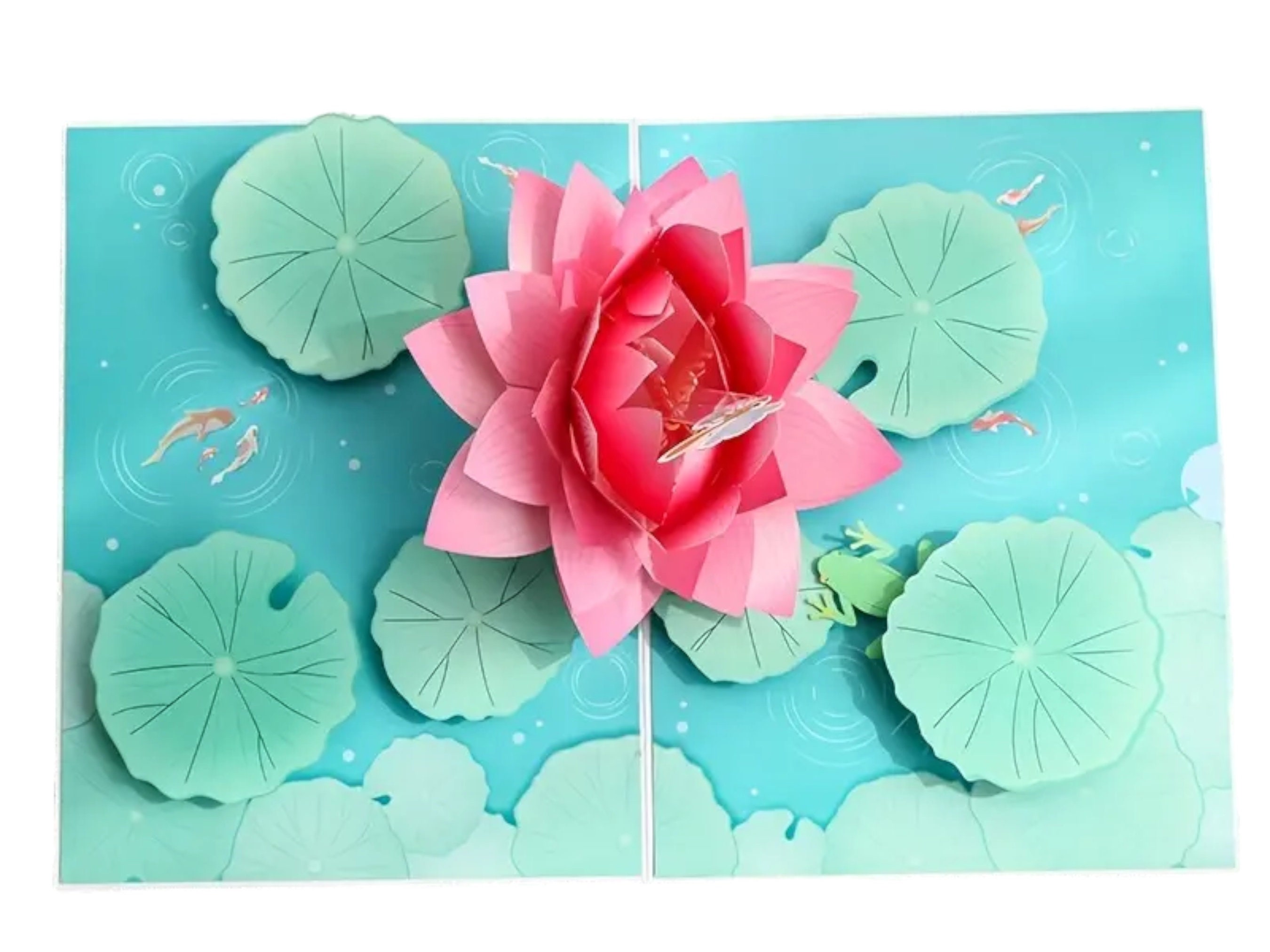 Carte Pop-up Lotus Femme Carte Anniversaire 3D Lotus - Fleur Pop-up élégante Pour Femme, Maman, Amoureuse Carte 3d Fête Mères Saint Valentin