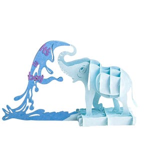È UN MASCHIO - Biglietto pop-up per baby shower - Annuncio di nascita con design a forma di elefante - per mamme, genitori, neonati, affidatari e adozioni - Congratulazioni