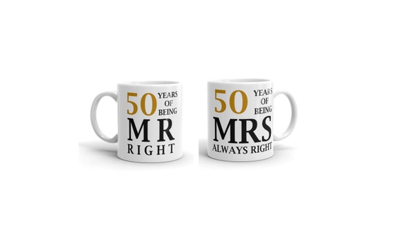 and Mrs 50th Anniversary Mr 50 Years Anniversary Gift 50th Anniversary Gift Set Always Right Coffee Mug Set and Mrs 50th Anniversary Mr 50 Years Anniversary Gift 50th Anniversary Gift Set Always Right Coffee Mug Set