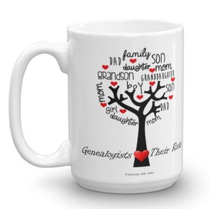 Genealogist Coffee Mug: Family Tree Gift, 15 Oz Ceramic