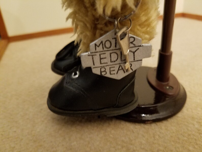 A Rare 10 Biker Bear with Real Leather Boots and Jacket.