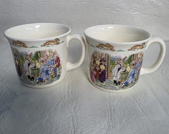 2-VTG Royal Doulton 1988 Bunnykins Celebrate Christening MUG England Fine China