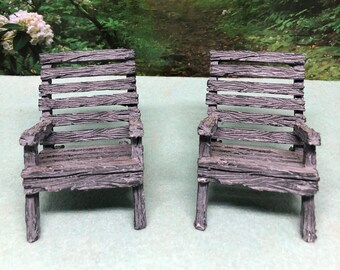 Pair of miniature grey patio chairs. sold as a set