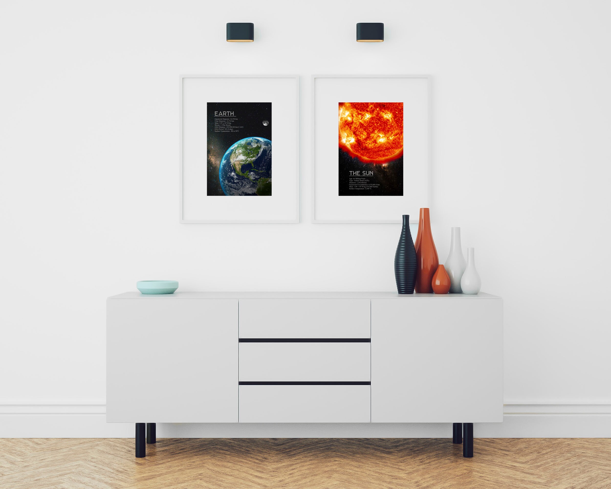 Sun Printable, Solar System Poster, Planet Facts Wall Design, Space ...