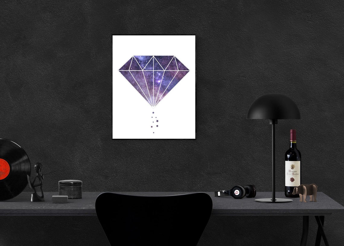 Galaxy Diamond Printable, Geometric Diamond Print, Minimalist Wall ...