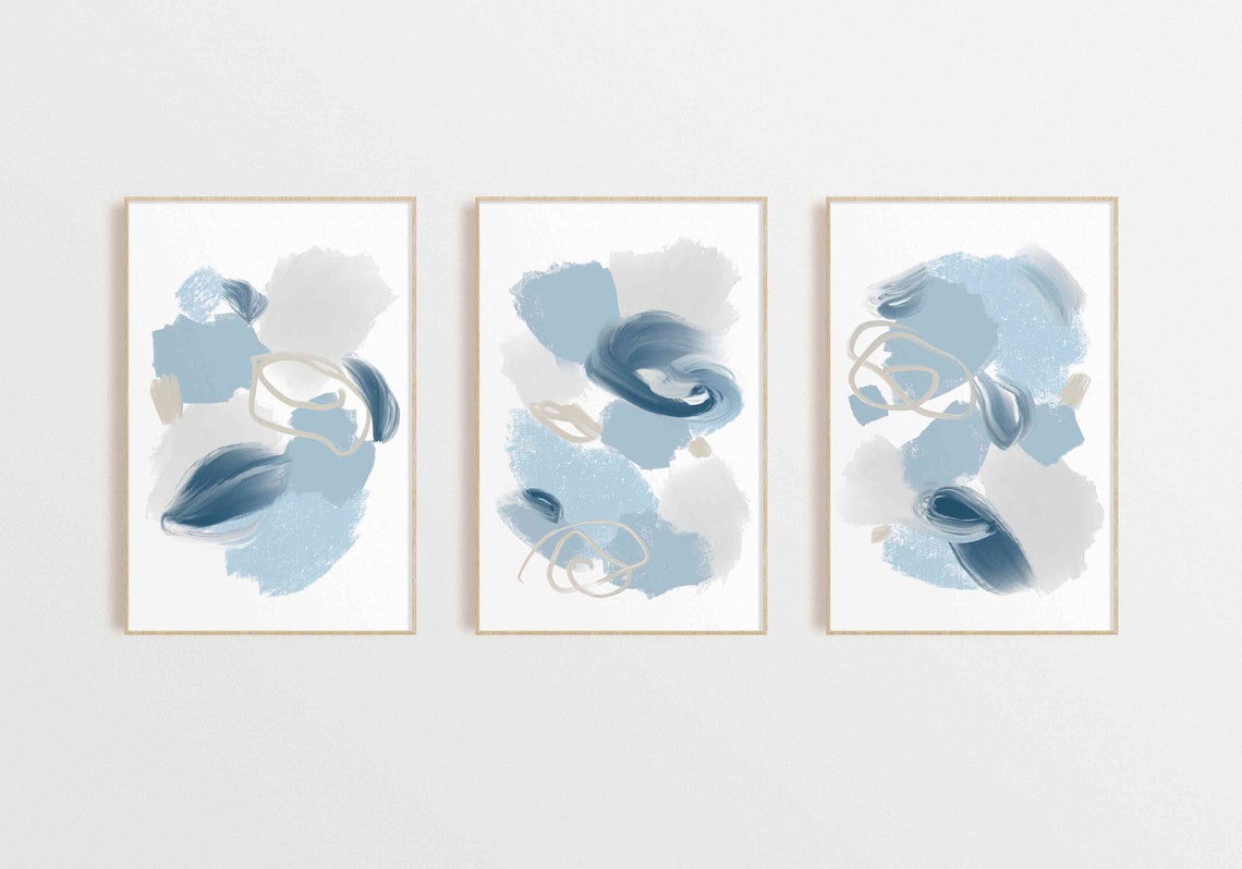 Print 2 18x24 Downloadable Art Light Blue Wall Art Etsy
