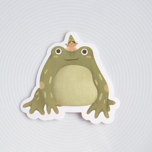 Sticker grenouille et fée/autocollant extérieur en vinyle imperméable pour ordinateur portable, bouteille d'eau ou ordinateur portable