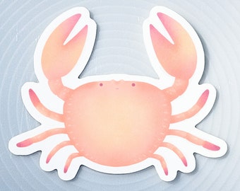 Craby crab sticker / small business, shop small, waterproof, vinyl, outdoor, laptop, water bottle, phone case sticker