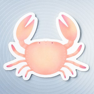 Craby crab sticker / small business, shop small, waterproof, vinyl, outdoor, laptop, water bottle, phone case sticker