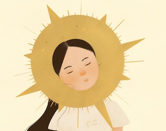 Sunny edycja limitowana Print/A4 znak ilustracja mural artystyczny tu es mon soleil