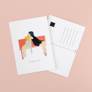 Postal de sentimientos / Postal de inspiración y autocuidado positivo - Impresión A6 - Ilustración digital