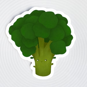 Autocollant extérieur pour bouteille d'eau pour ordinateur portable en vinyle imperméable à l'eau de brocoli / légumes avec attitude