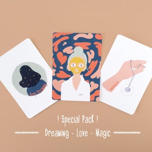 Postkarten Set: Dreaming, Love & Magic / Inspirational Positive Self Care A6 Print