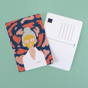 Love / Inspiration Positive Self Care Postkarte - A6 Druck - Maske Illustration