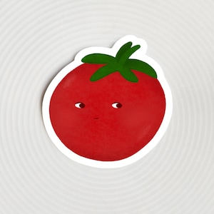 Adesivo per bottiglia d'acqua portatile impermeabile in vinile per esterni con pomodoro/verdura e frutta con un atteggiamento vegetale