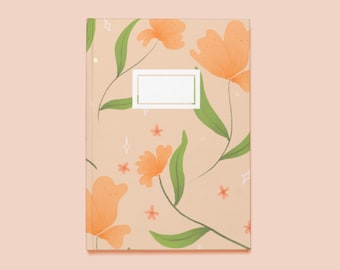 Cuaderno de amapola / floral perfecto para dibujar diario liso de tapa dura