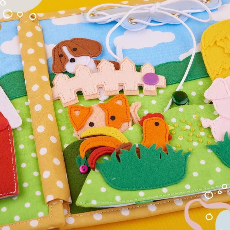 FARM PATTERN Quiet Book Page Diy Toddler Quiet Book Baby Etsy UK