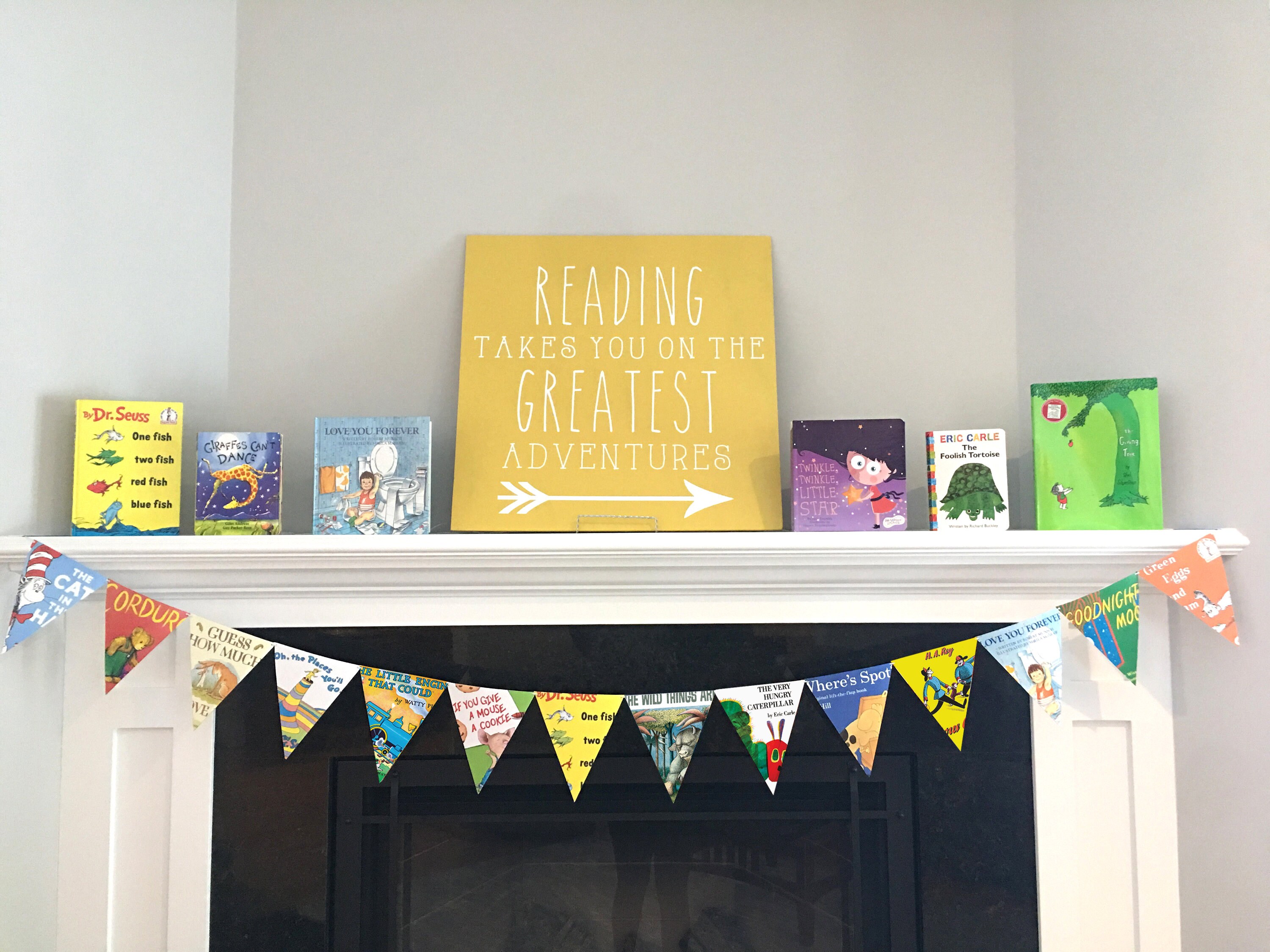 Book Banner Storybook Banner Book Themed Baby Shower Book Etsy
