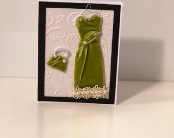 Green dress and purse