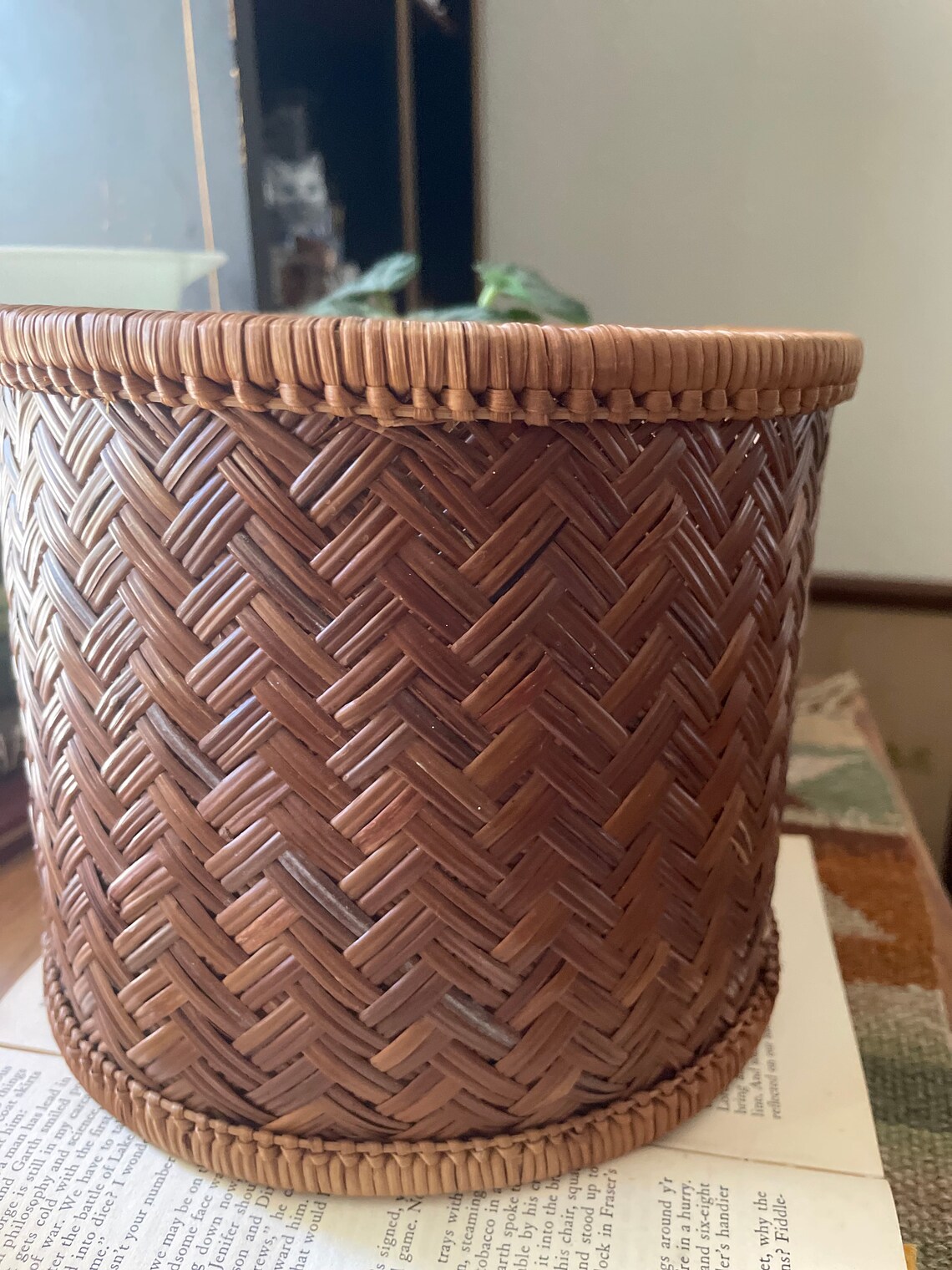 Vintage Woven Basket Small Wicker Plant Basket Boho Basket Etsy