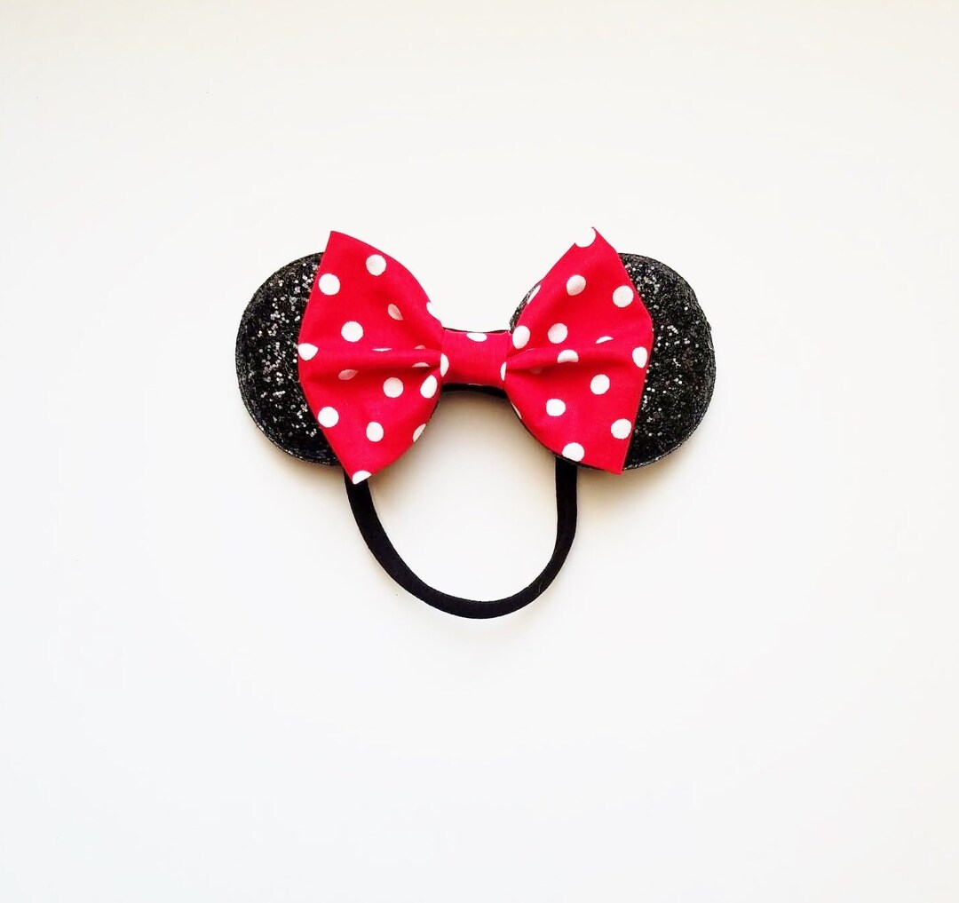 Baby Minnie Mouse Ears With Red Polka Dot Bow / Classic Etsy