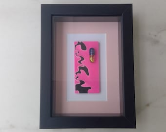 Chill Pill picture. 3D artwork, with hand made resin pill on a resin mount.